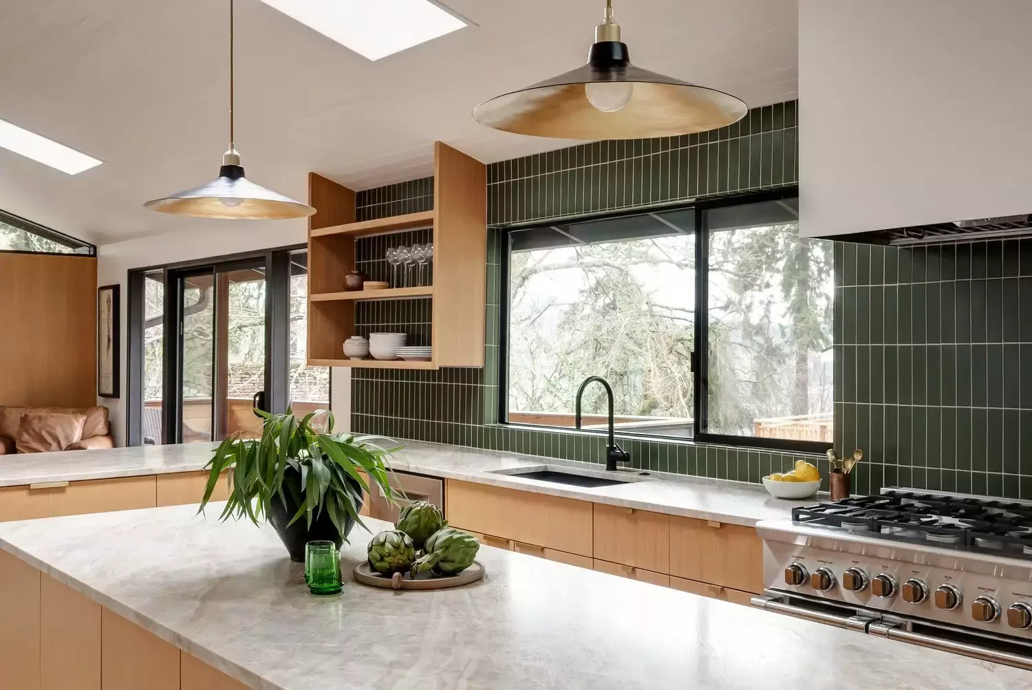39 Green Kitchen Design Ideas That Never Go Out of Style Try a Full-Wall Backsplash