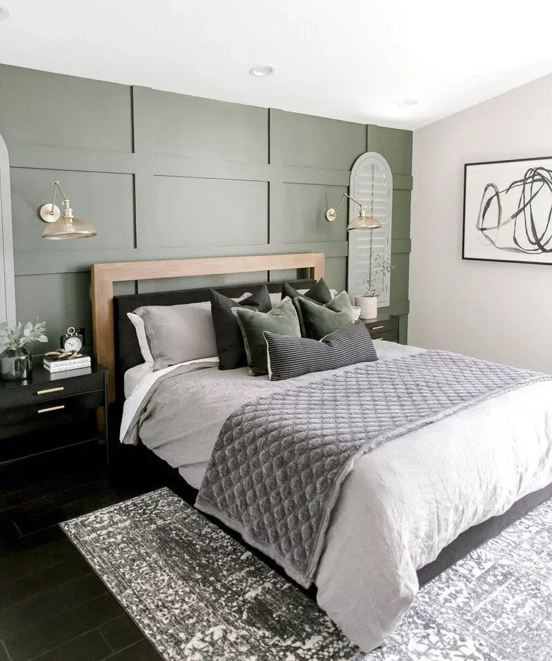 41 Cozy Earth-Inspired Bedroom Ideas That Will Transform Your Sleep Space 31 Try a Green Accent Wall