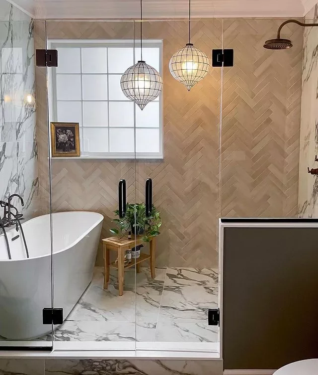 27 Stunning Wet Room Design Ideas That Will Transform Your Bathroom 27 Try a Herringbone Accent