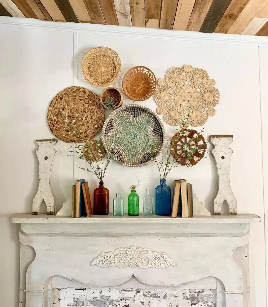 51 Creative Fireplace Mantel Decorating Ideas That Will Transform Your Living Space 38 Try a Maximalist Mantel