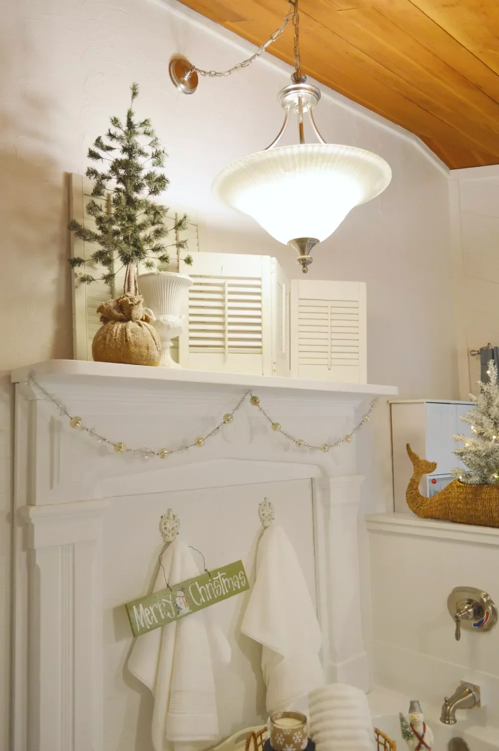 32 Christmas Bathroom Ideas That Create a Holiday Wonderland Try a Mercury Glass Garland