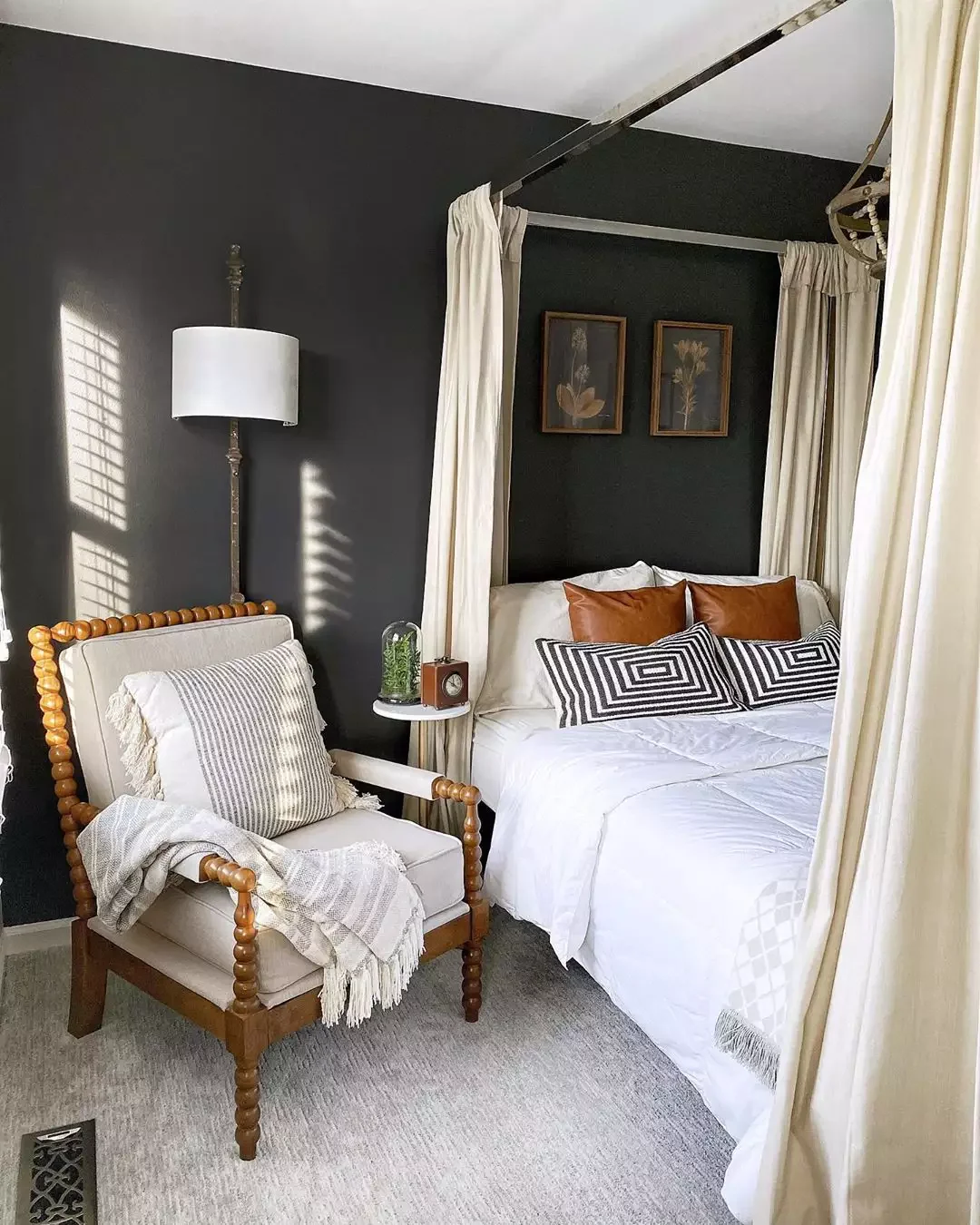 22 Smart Guest Bedroom Ideas That Make Small Spaces Feel Huge 8 Try a Moody Paint Color
