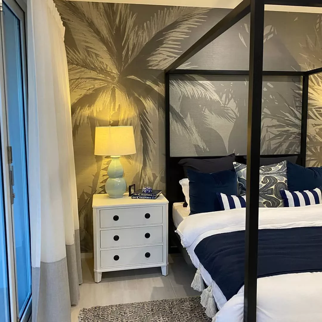35 Stunning Beach-Inspired Bedroom Ideas That'll Transform Your Space 10 Try a Moody Wall Covering