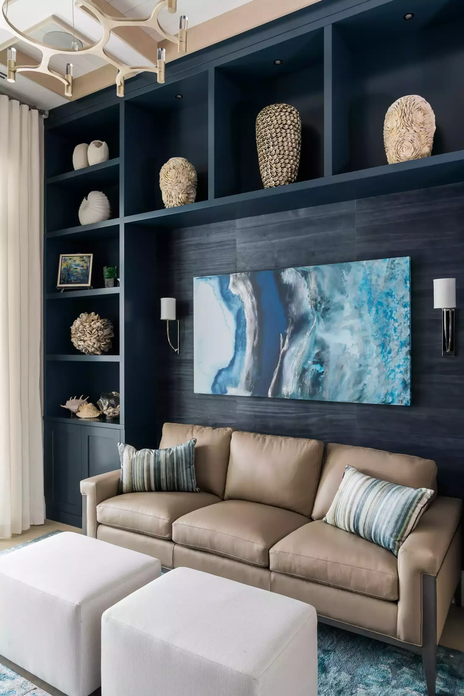 36 Coastal Home Decor Ideas That Transform Your Space Into a Seaside Sanctuary 35 Try a Navy Blue Wood