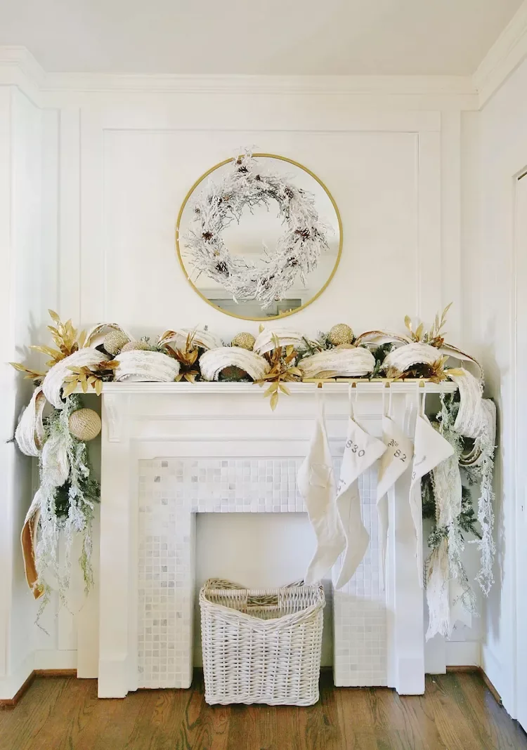 56 Magical Christmas Mantel Decorating Ideas to Transform Your Holiday Home 34 Try a Neutral Palette