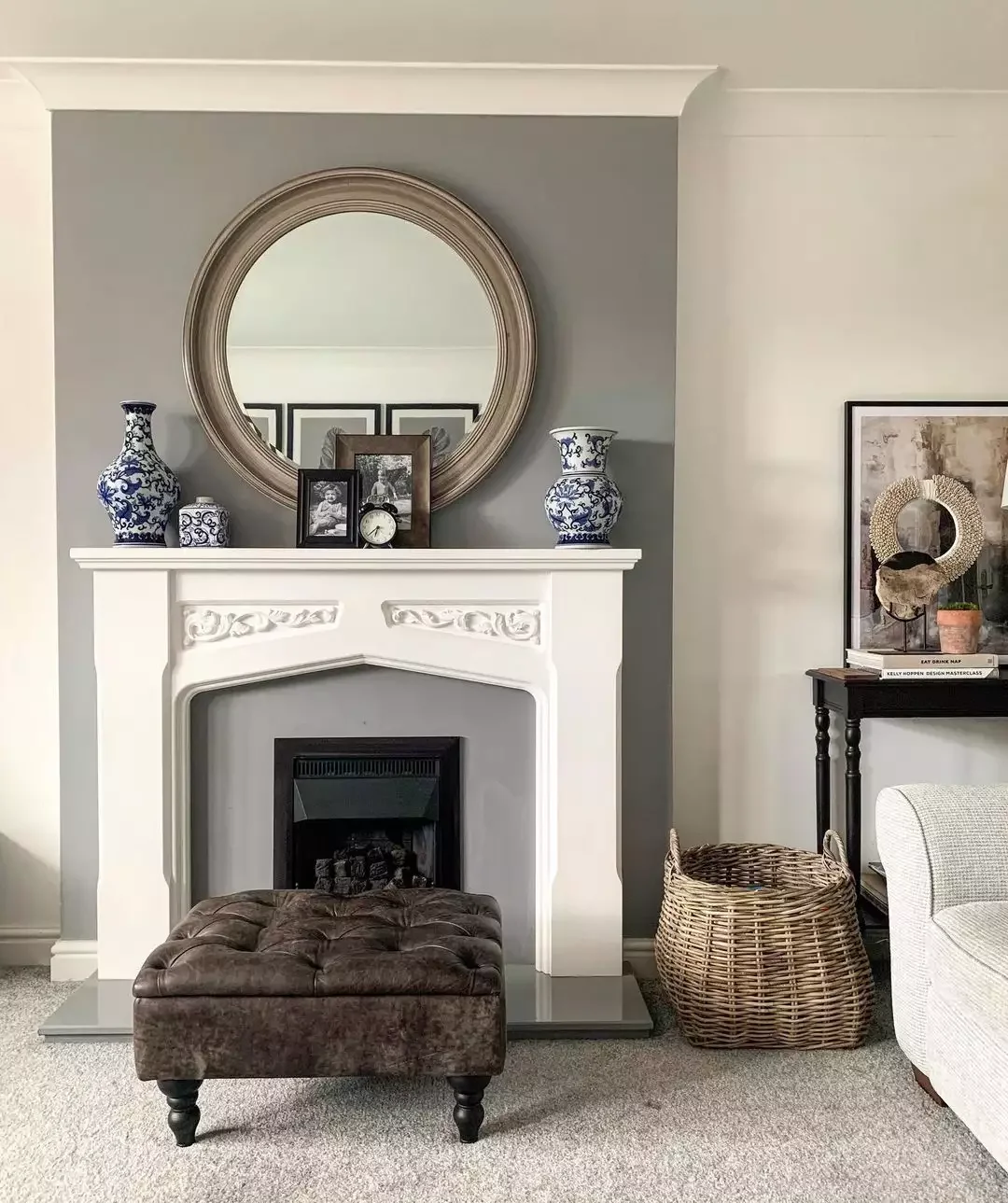 51 Creative Fireplace Mantel Decorating Ideas That Will Transform Your Living Space 42 Try a Pop of Blue