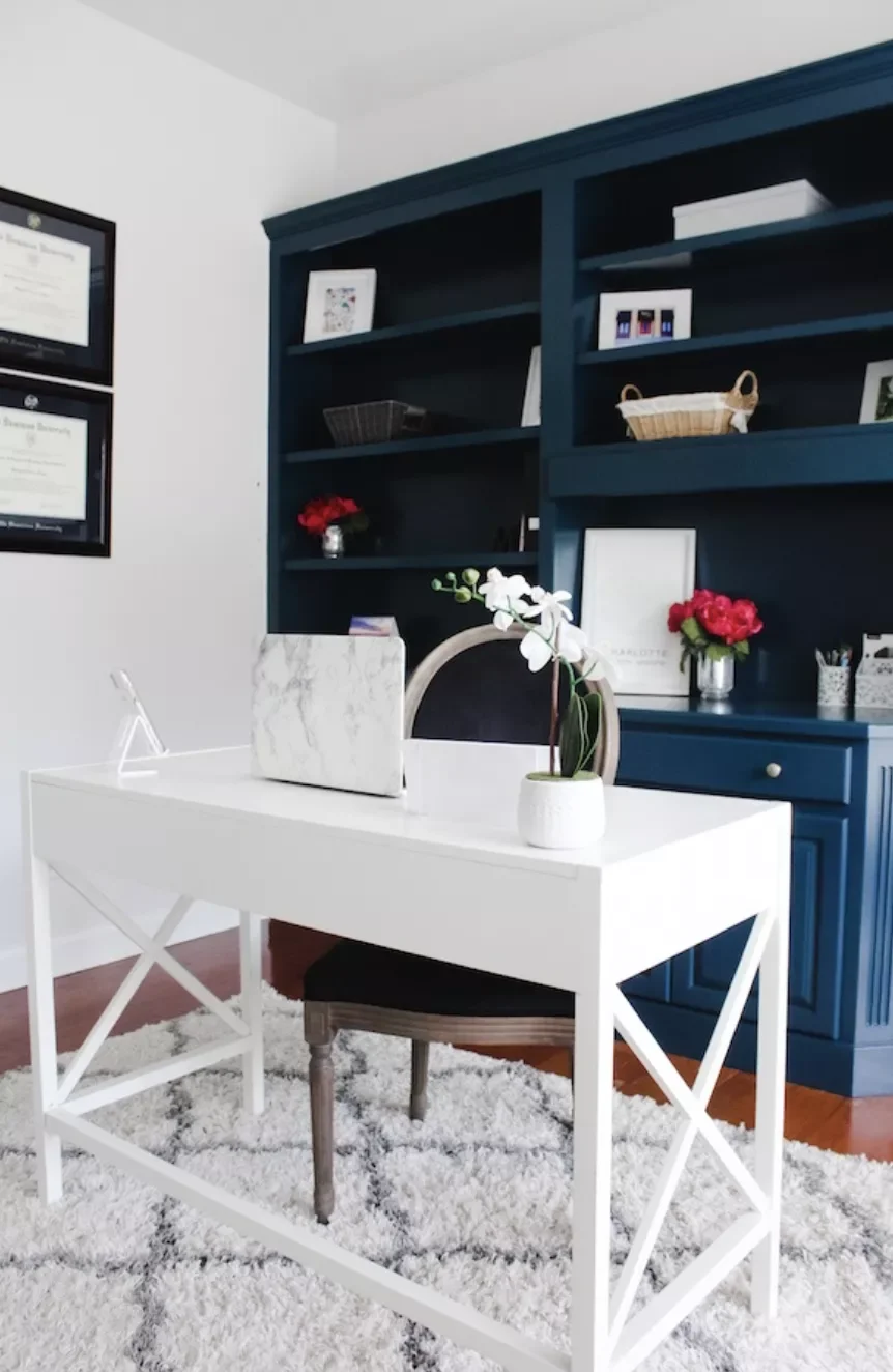 30 Stunning Home Office Rug Ideas to Transform Your Work-From-Home Space Try a Solid White Rug
