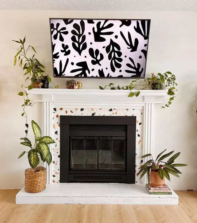 36 Stunning Painted Fireplace Ideas to Transform Your Living Space 25 Try a Terrazzo Look