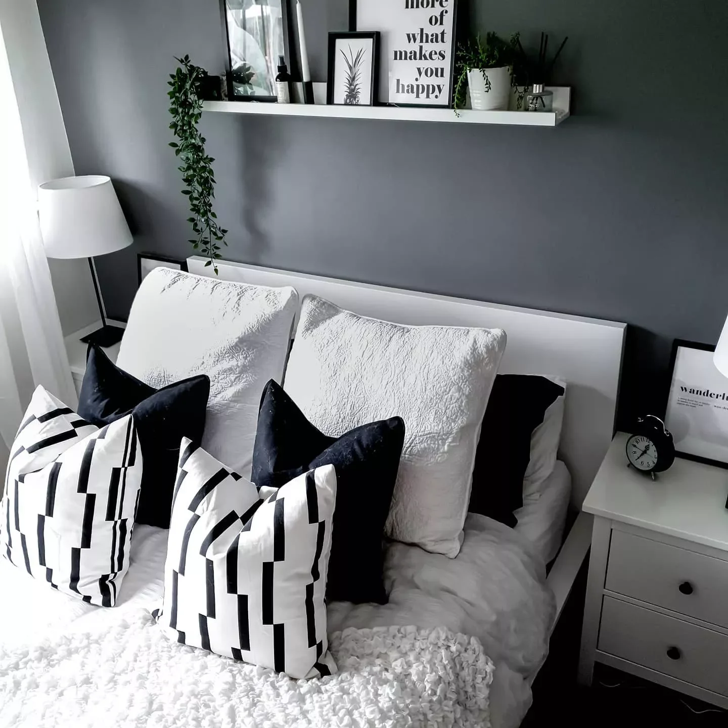 32 Stunning Black and White Bedroom Ideas That Will Transform Your Space 23 Try a Touch of Gray