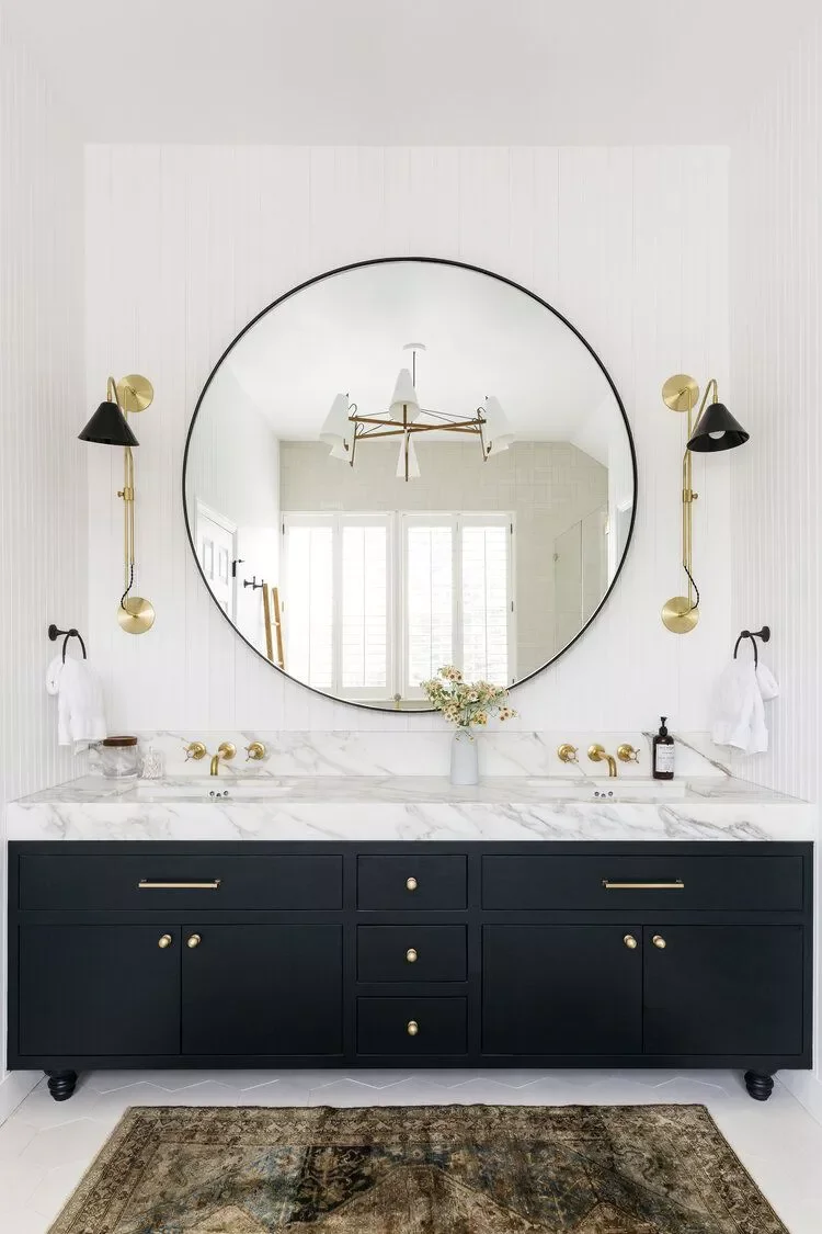 36 Beautiful Bathroom Vanity Ideas for Style and Function 10 Try a Wall-to-Wall Vanity