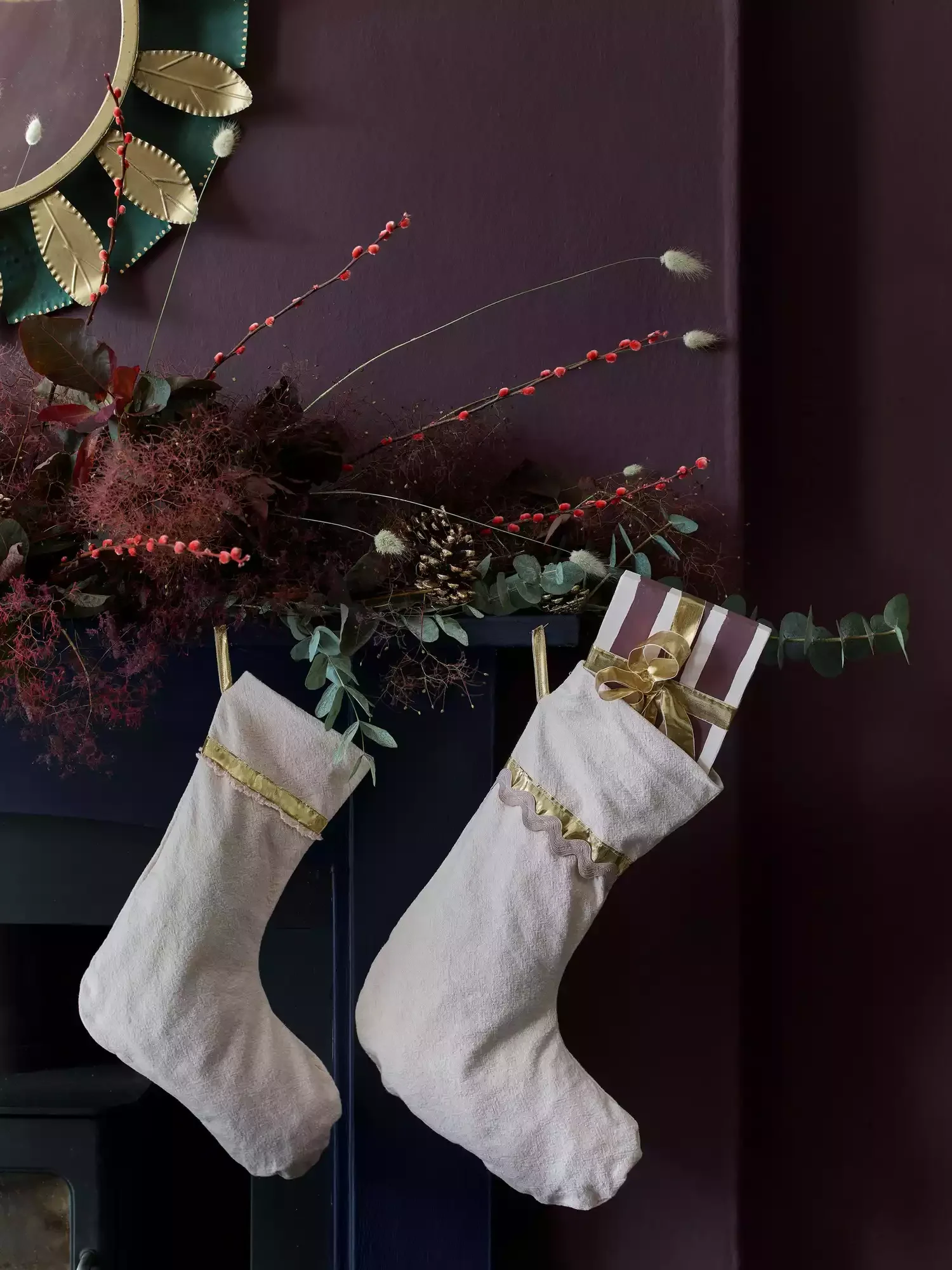 56 Magical Christmas Mantel Decorating Ideas to Transform Your Holiday Home 53 Try a Wild Mantel Display