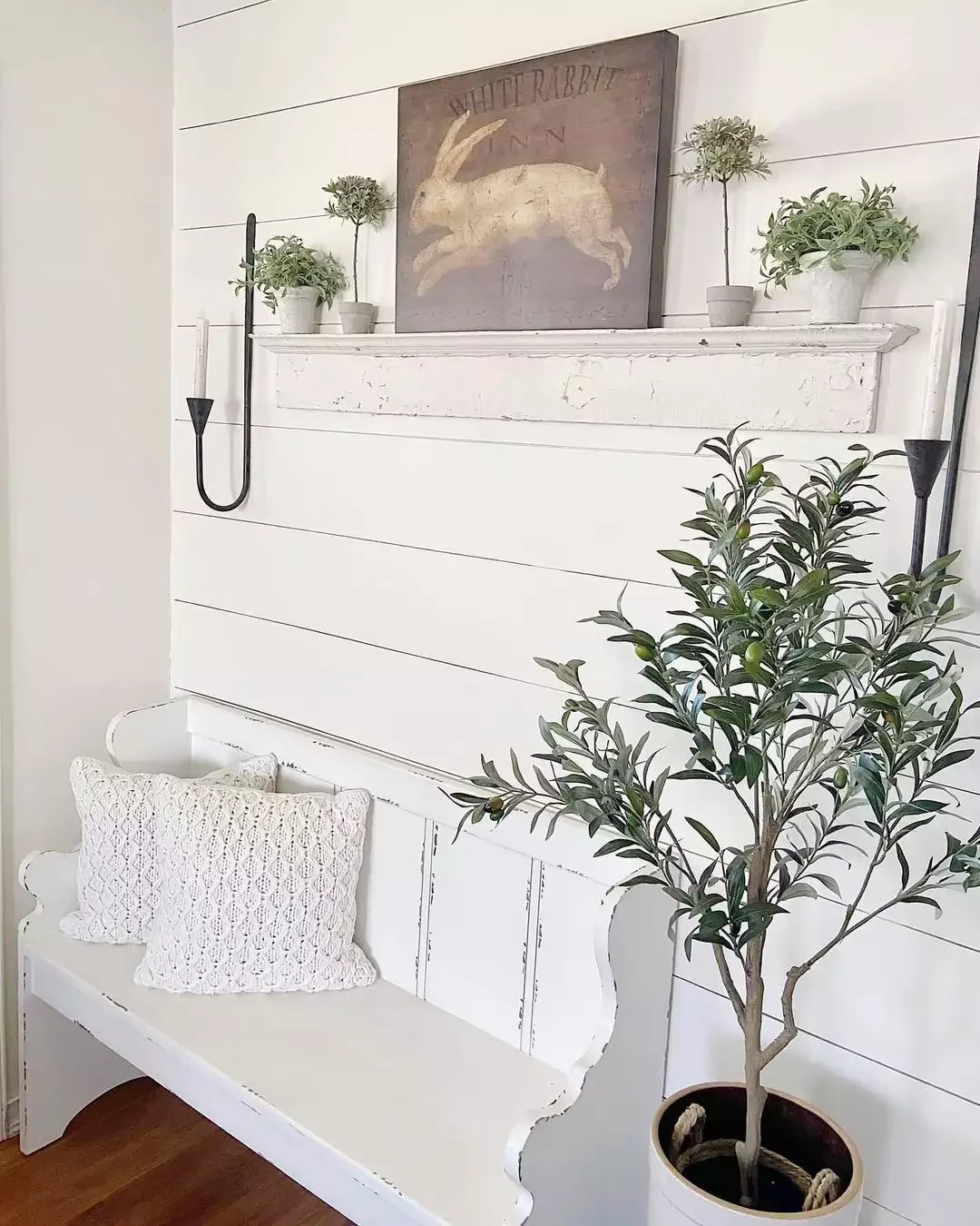 30 Beautiful Modern Farmhouse Entryway Ideas to Create a Stunning First Impression Try an Olive Tree
