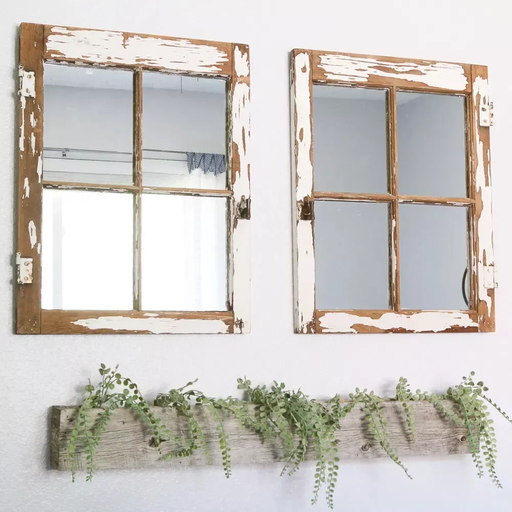 38 Vintage Window Frame Ideas That Transform Any Space 23 Turn It Into a Mirror