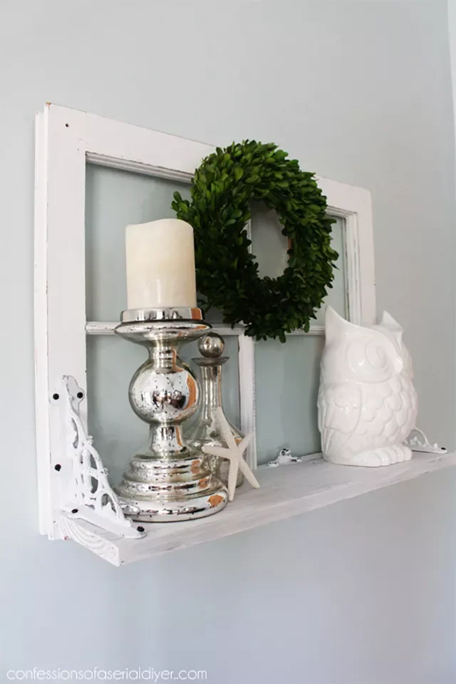 38 Vintage Window Frame Ideas That Transform Any Space 21 Turn It Into a Shelf