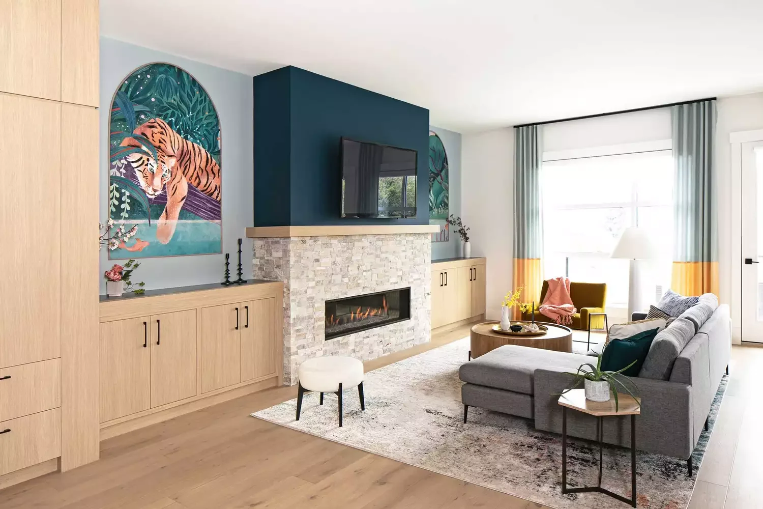 52 Stunning Living Room Curtain Ideas That Transform Any Space 9 Two-Tone Curtains