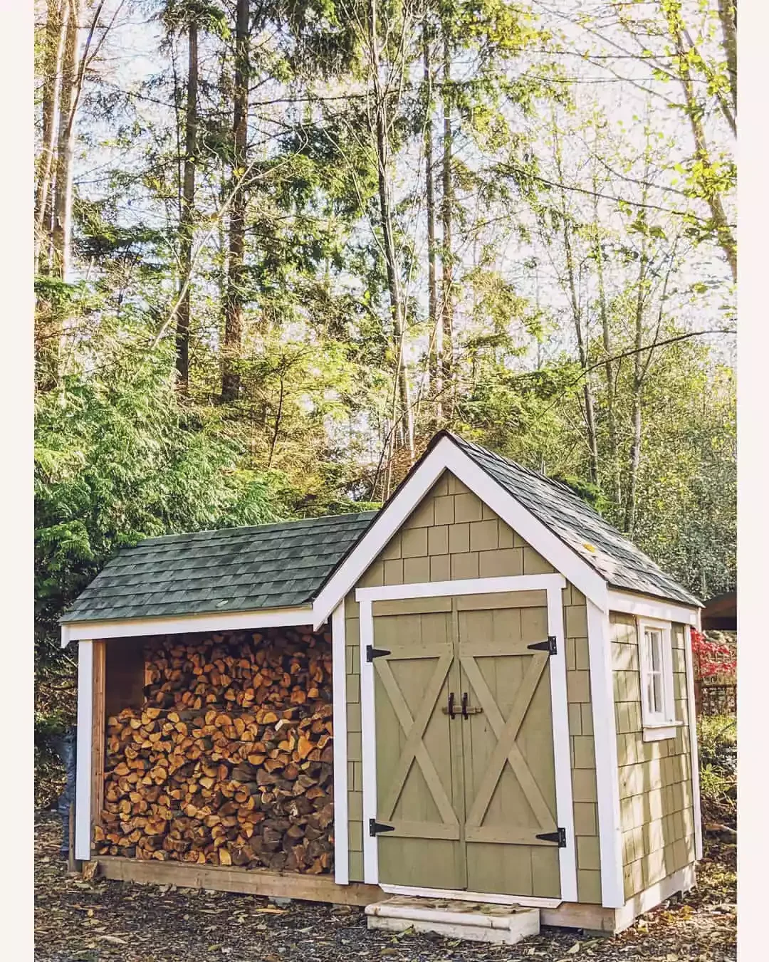 10 Creative Wood Storage Solutions That'll Transform Your Outdoor Space Two-Toned Shed with Elevated Floors