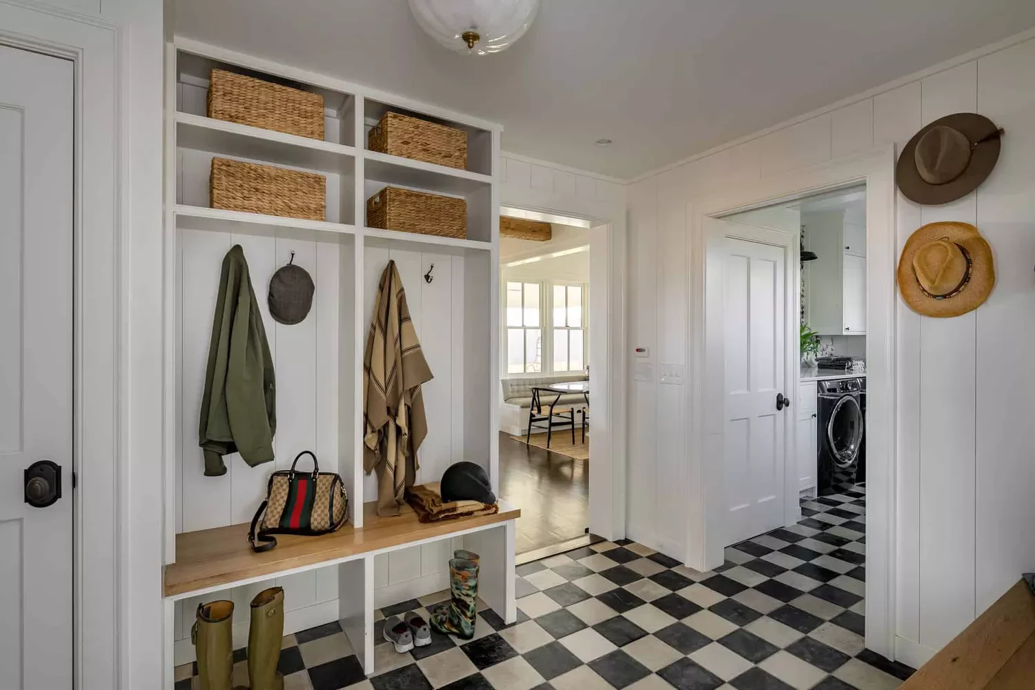 35 Stylish Mudroom and Laundry Room Combination Ideas That Maximize Space Unify With Flooring