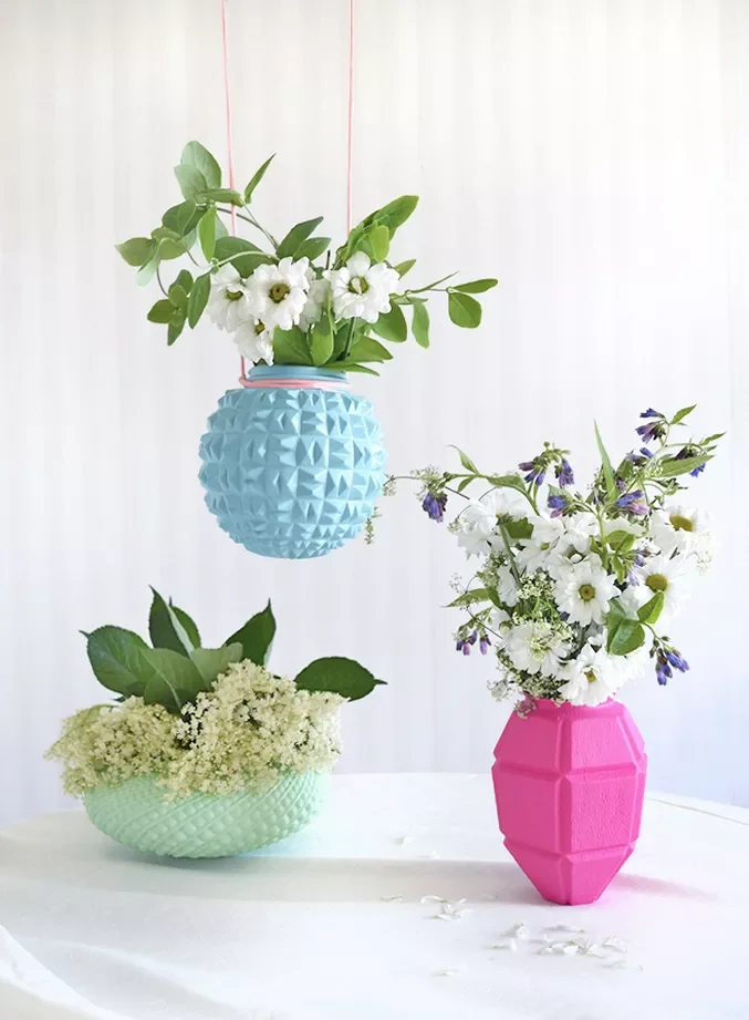 52 Gorgeous Spring Table Centerpiece Ideas to Transform Your Dining Space 51 Upcycled Lampshade Vases
