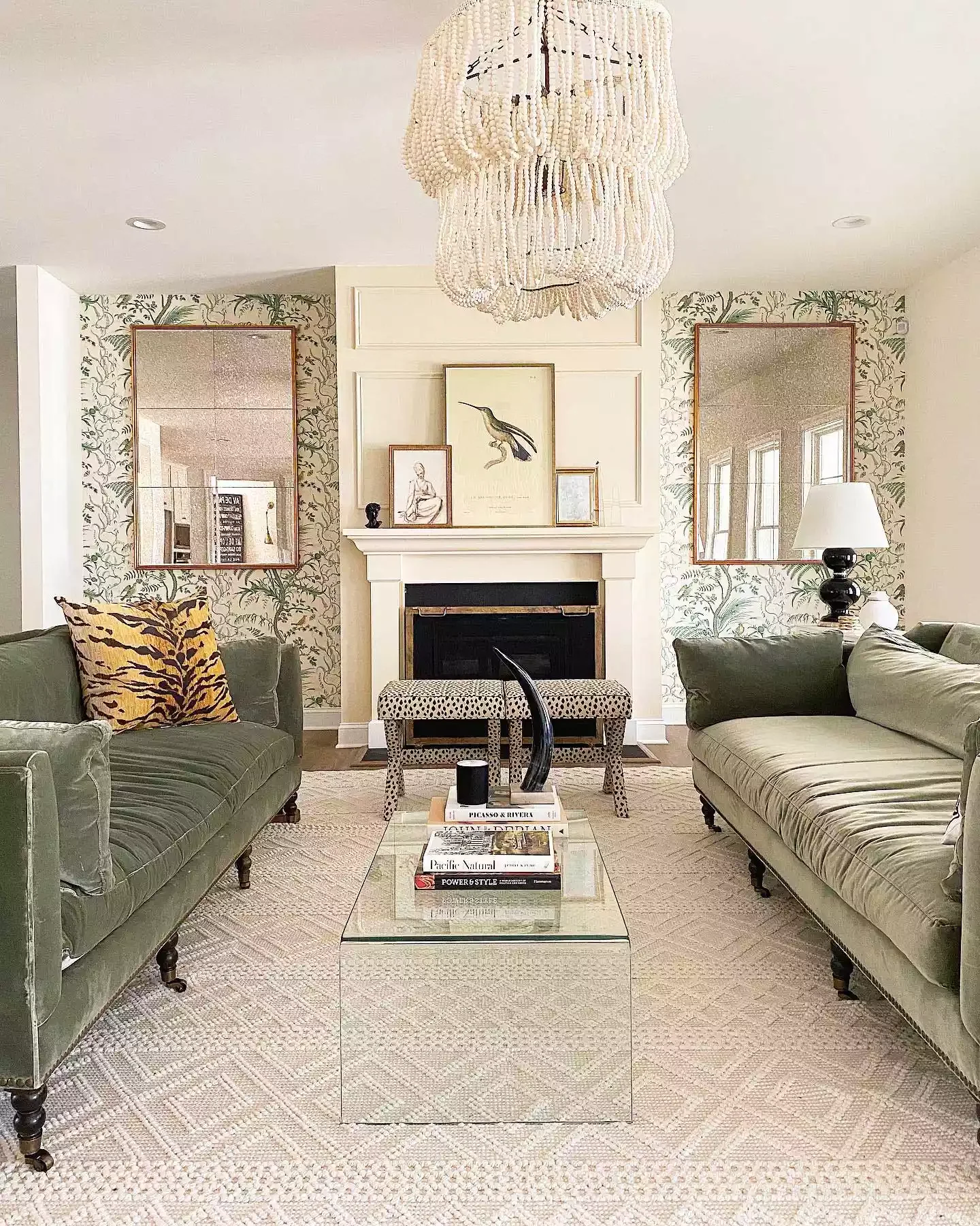 9 Stunning Ways to Style Your Emerald Green Sofa in the Living Room Use Animal Prints