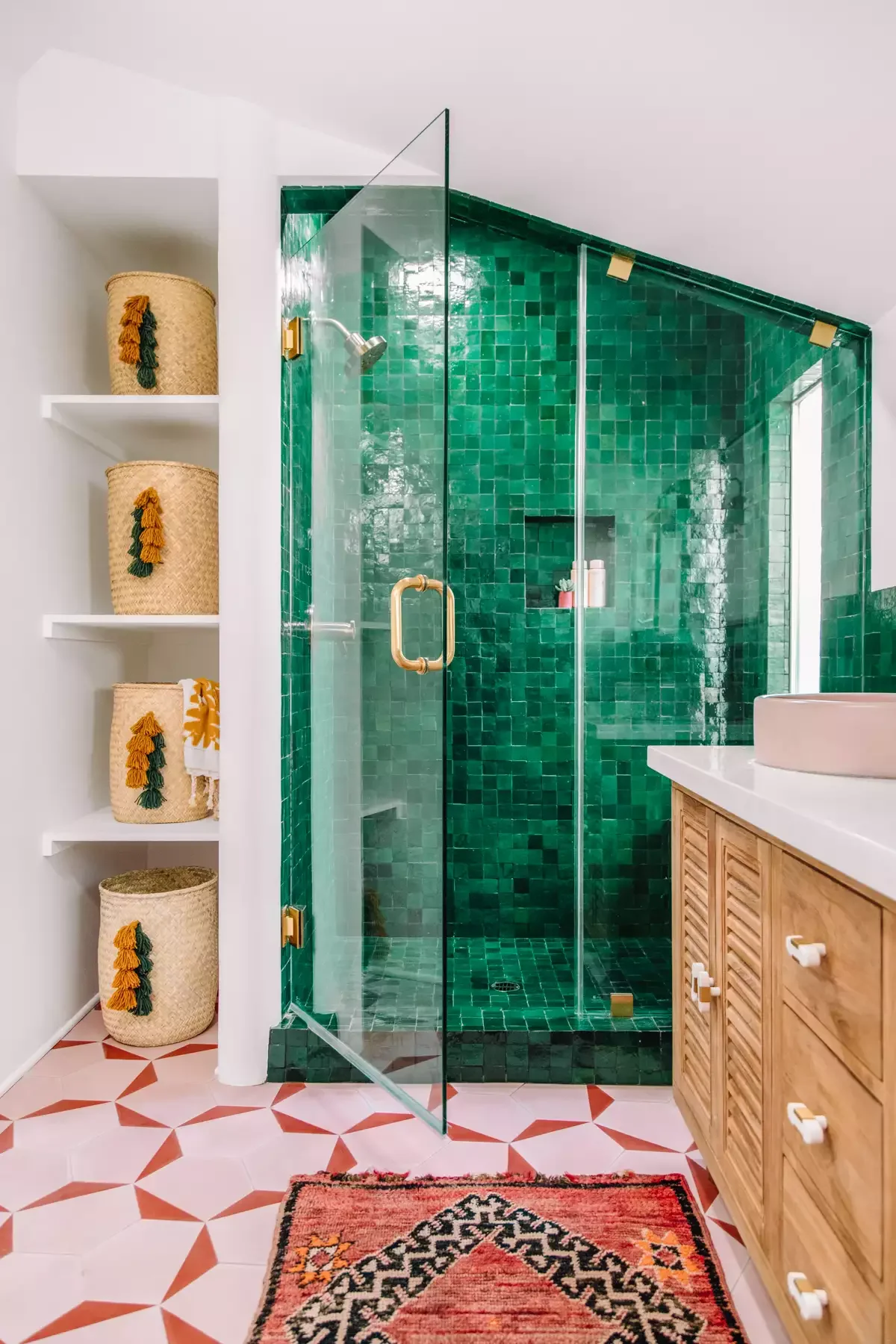 43 Smart Bathroom Storage Solutions That Maximize Every Inch Use Baskets for Clunky Products