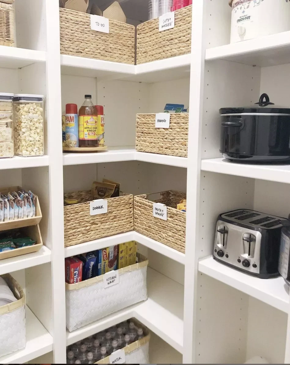 50 Brilliant Small Kitchen Storage Solutions That Will Transform Your Space Use Baskets in Small Space Pantry Storage