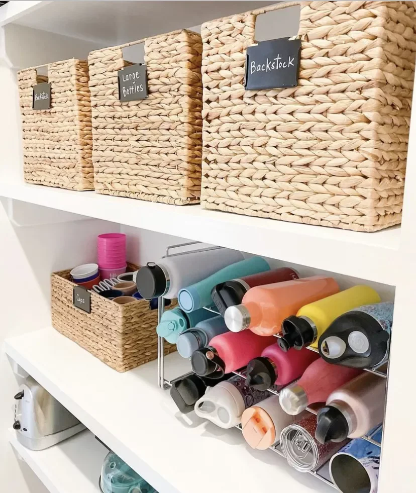 12 Clever Ways to Organize Your Water Bottle Collection Use Bins for Extra Parts