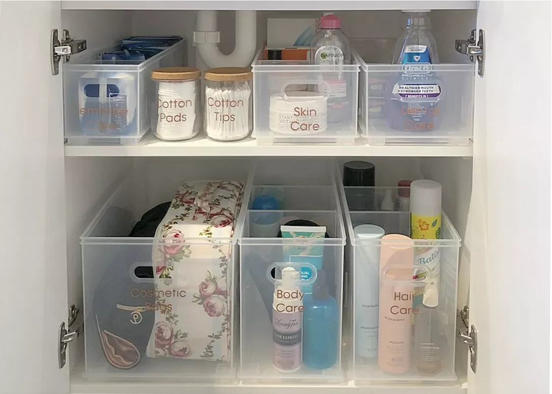 35 Brilliant Bathroom Organization Ideas That Will Transform Your Space Instantly Use Clear Bins to Organize Under the Sink