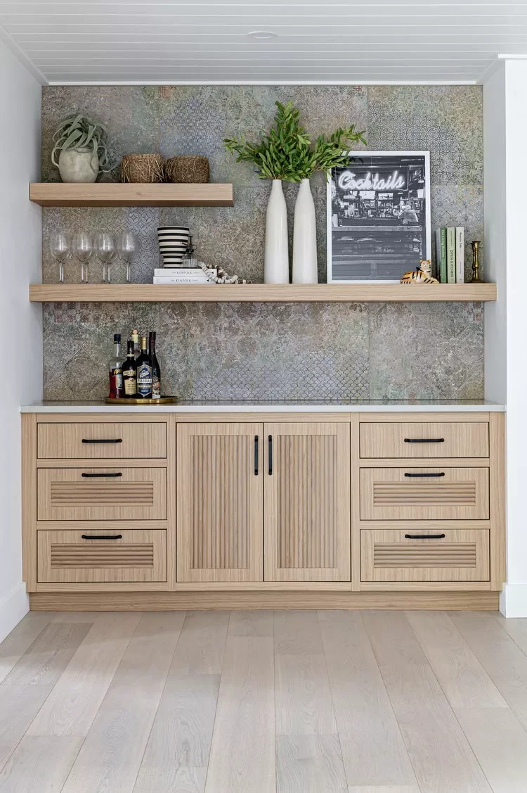 33 Creative Basement Kitchenette Ideas to Transform Your Lower Level 21 Use Contrasting Materials