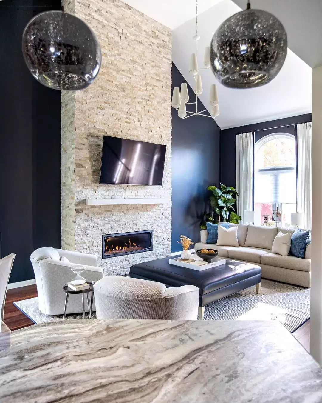 23 Stunning Blue and Gray Living Room Design Ideas You'll Love 22 Use Height to Your Advantage