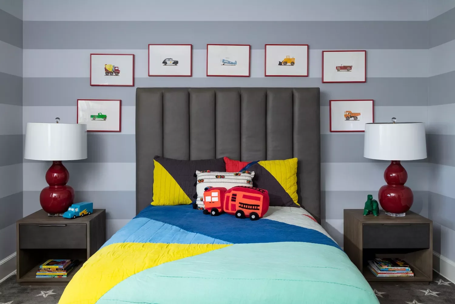 52 Amazing Boys' Bedroom Ideas That Will Make Parents Smile Too 40 Use Horizontal Stripes