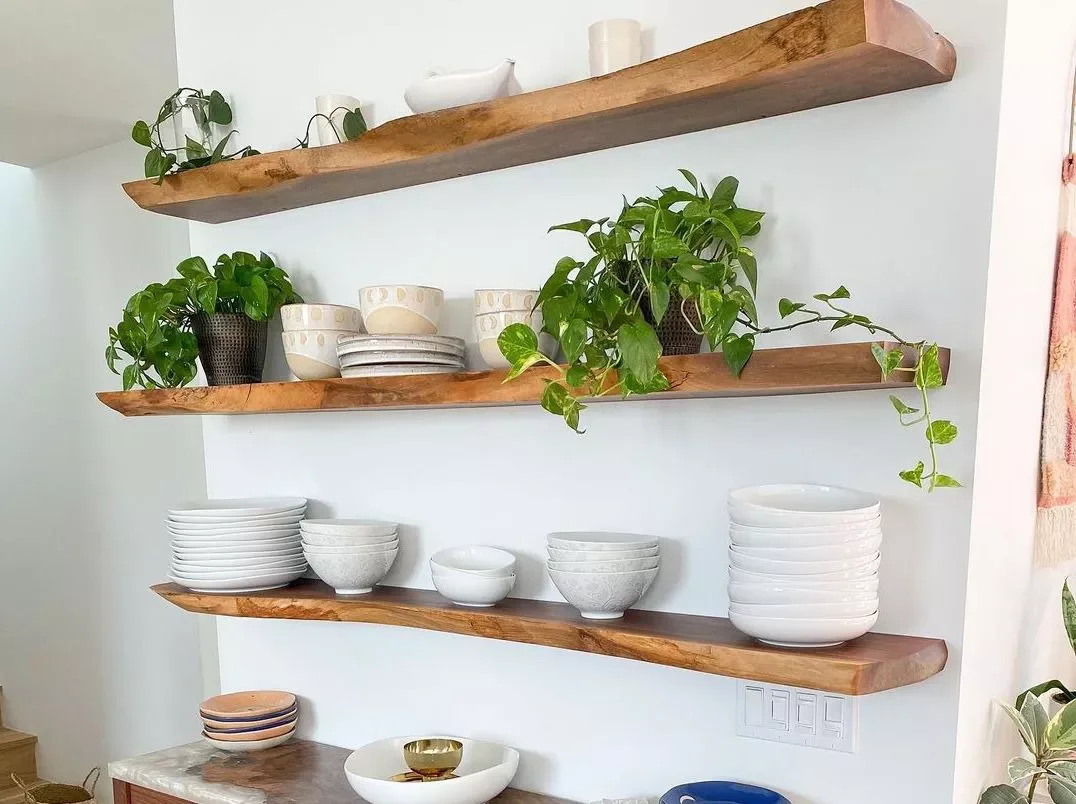 30 Creative Floating Shelf Ideas to Transform Every Room in Your Home Use Live Edge Wood