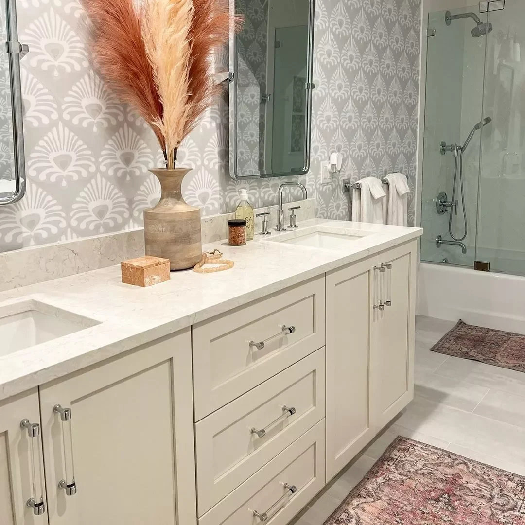 23 Brilliant Bathroom Rug Ideas That Will Transform Your Space 8 Use Multiple Rugs