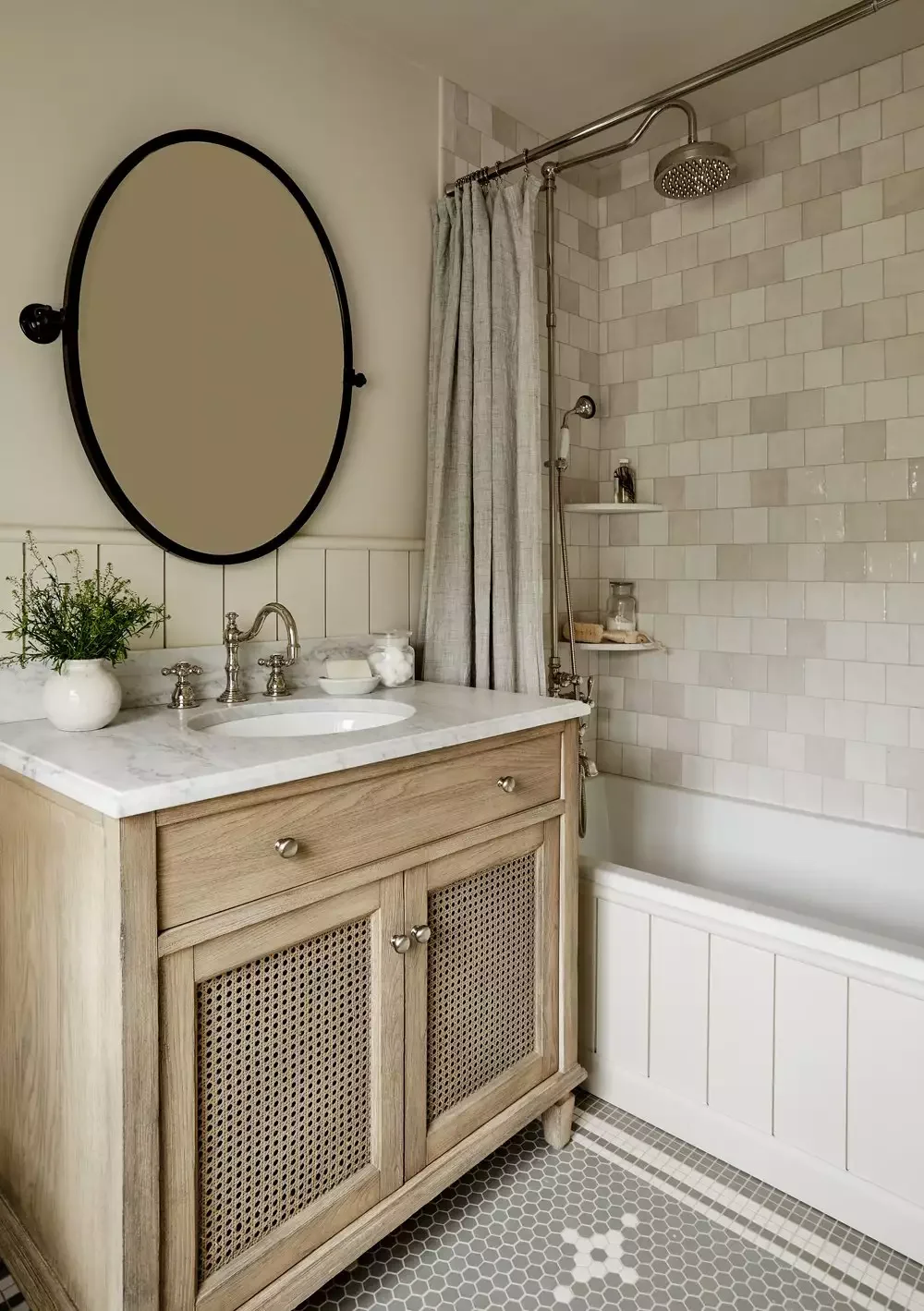 32 Stunning Modern Farmhouse Bathroom Ideas for Timeless Style 30 Use Muted Tile Colors