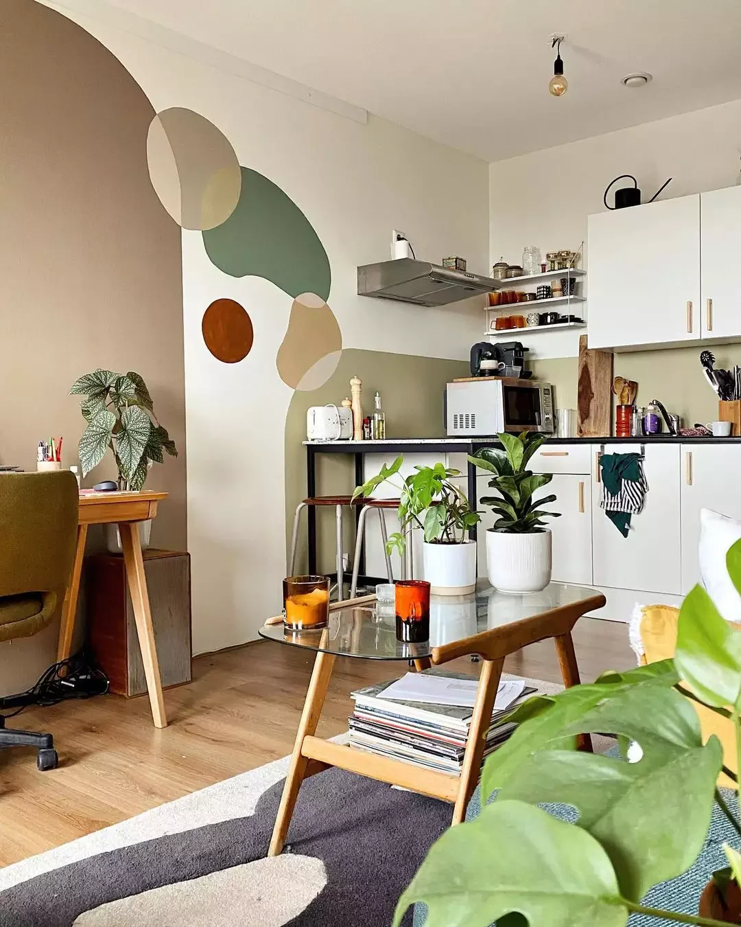 22 Budget-Friendly Small Kitchen Transformations That Create Maximum Impact 2 Use Paint to Create Zones