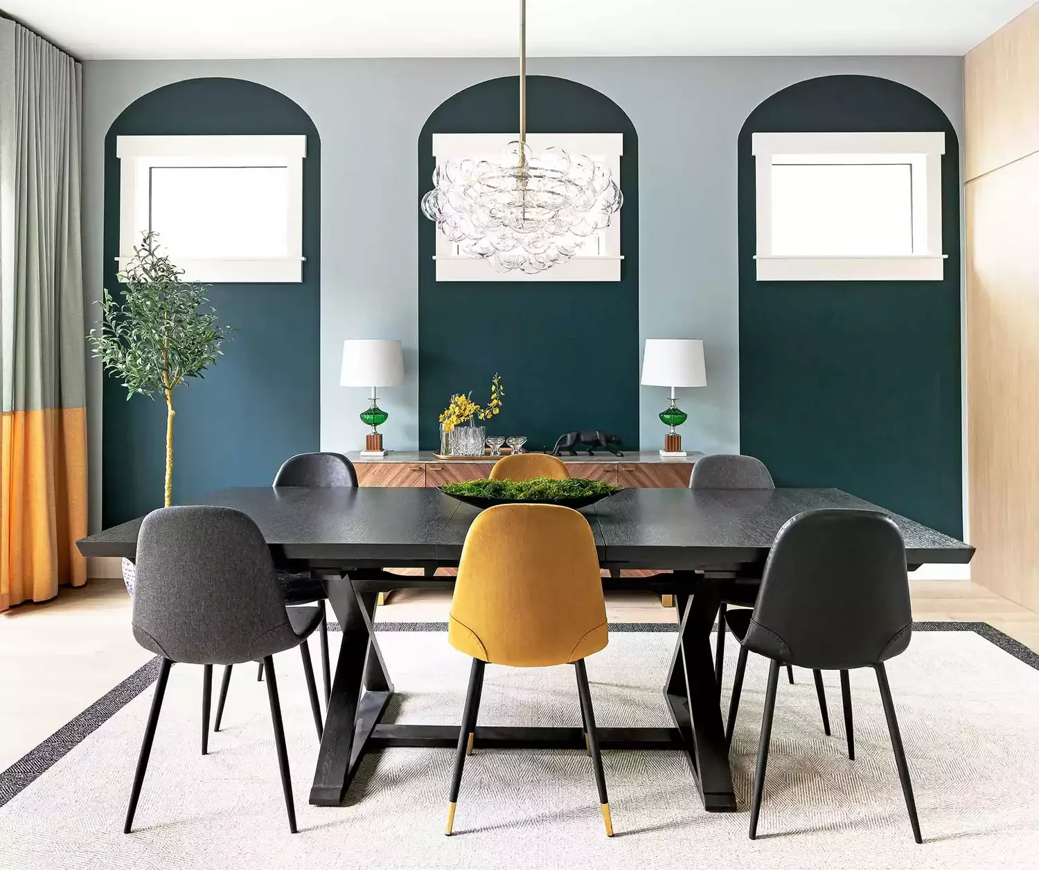 21 Stunning Dining Room Accent Wall Ideas That'll Transform Your Space Use Two-Tone Paint