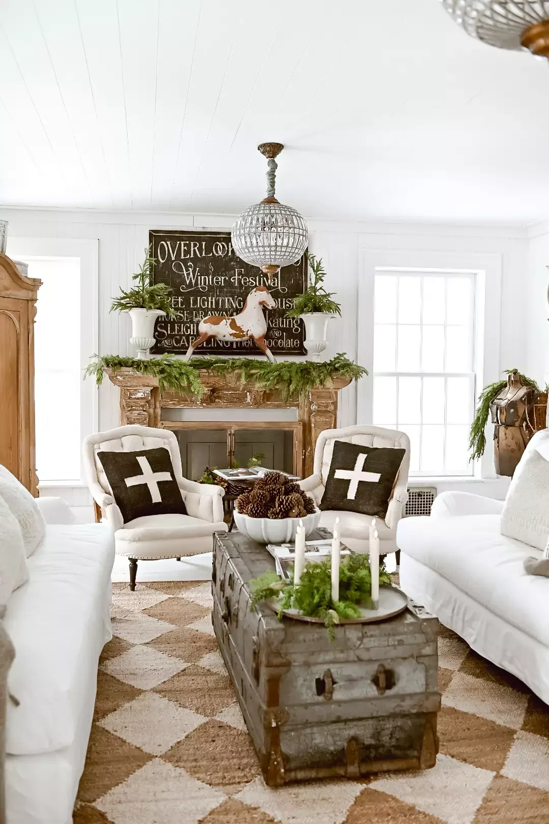 50 Christmas Decorating Ideas That Create a Designer Wonderland Use Vintage Signage