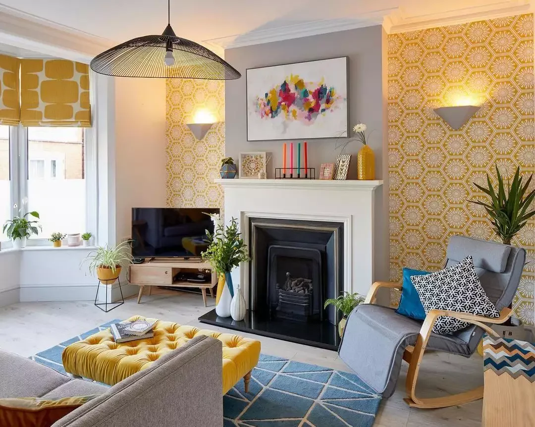 20 Stunning Yellow Living Room Ideas That Will Transform Your Space 14 Use Yellow Wallpaper