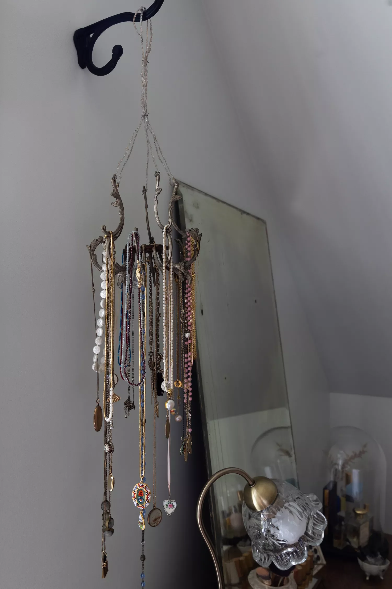 20 Creative Jewelry Organization Ideas That Beautify Your Space Use a Chandelier for Necklaces