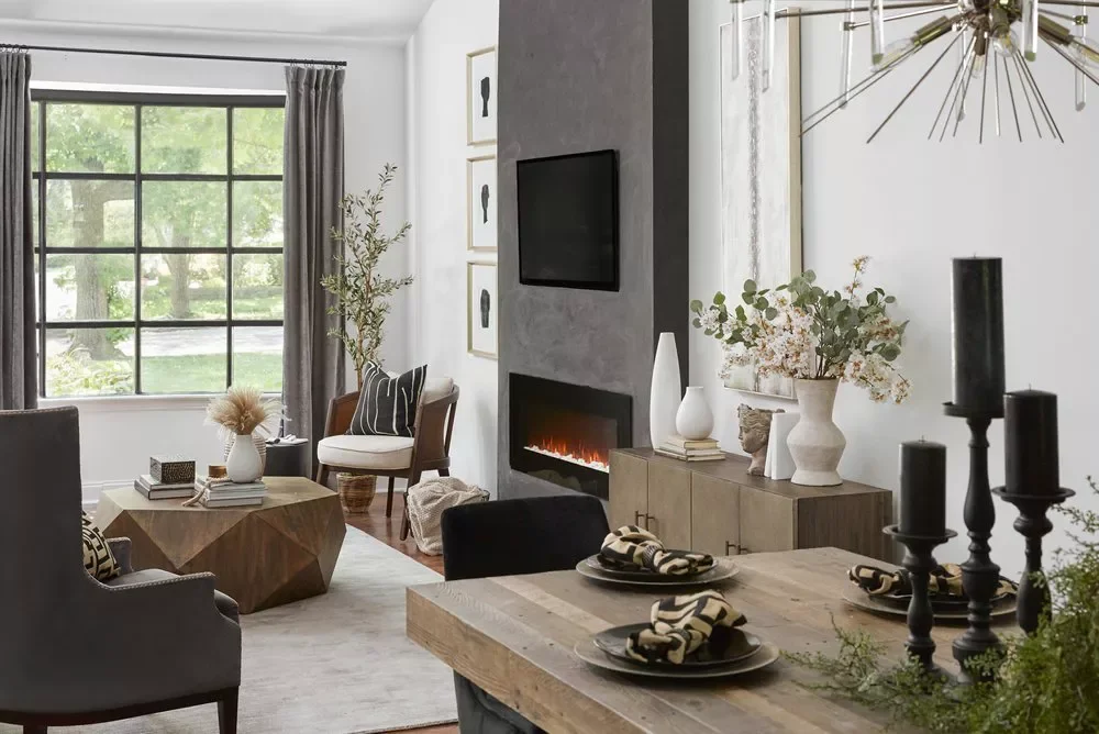 25 Stunning Electric Fireplace and TV Combinations That Look Professionally Designed 17 Use a Concrete Finish