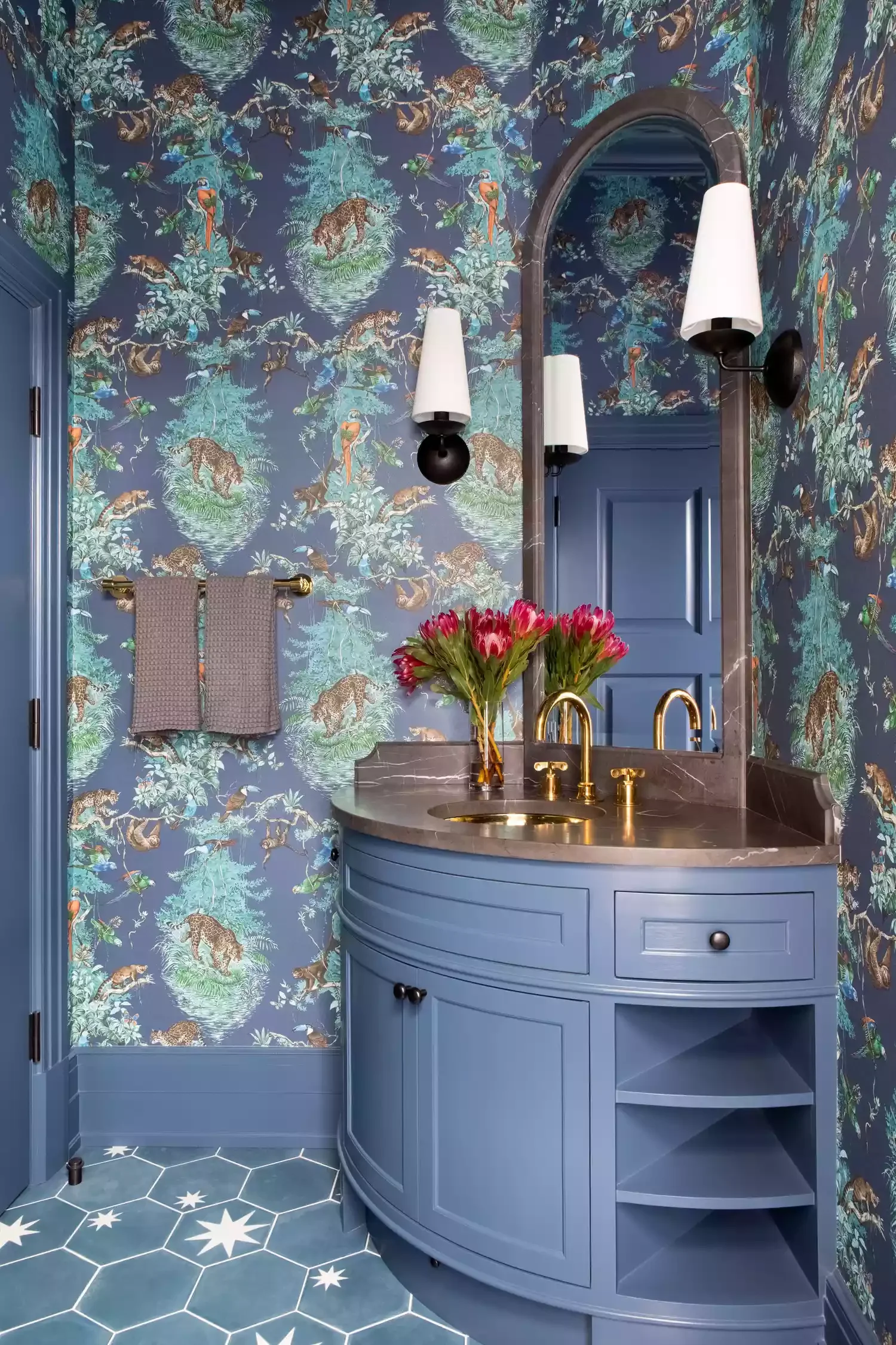 Use a Curved Corner Cabinet