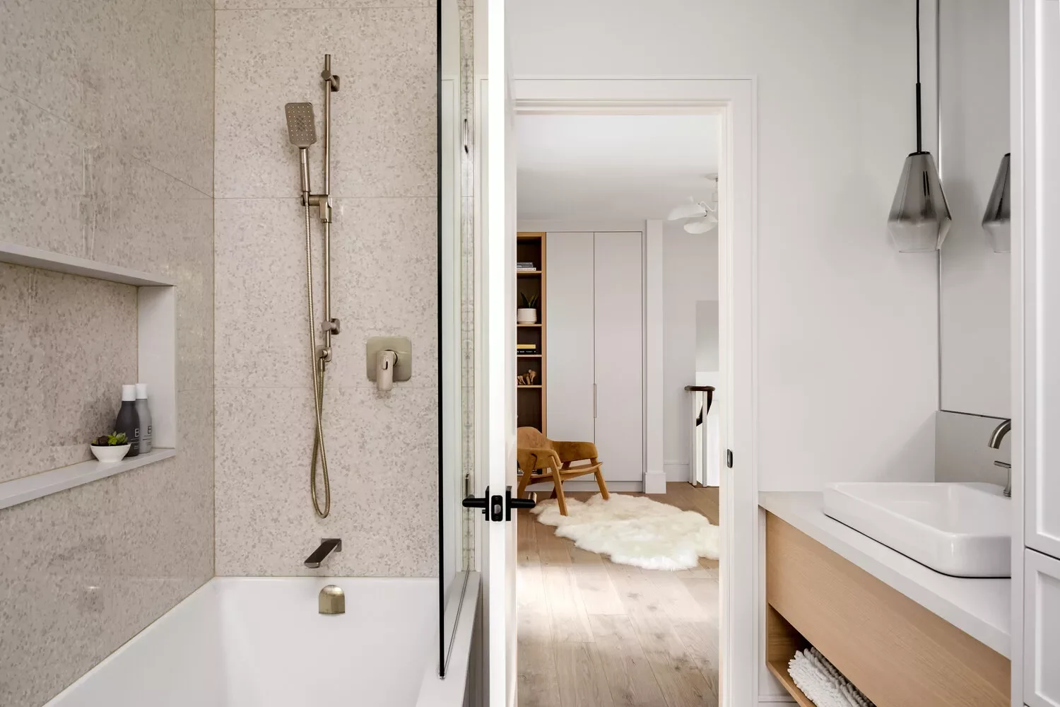 65 Clever Small Bathroom Ideas That Will Transform Your Tiny Space 57 Use a Galley-Style Layout