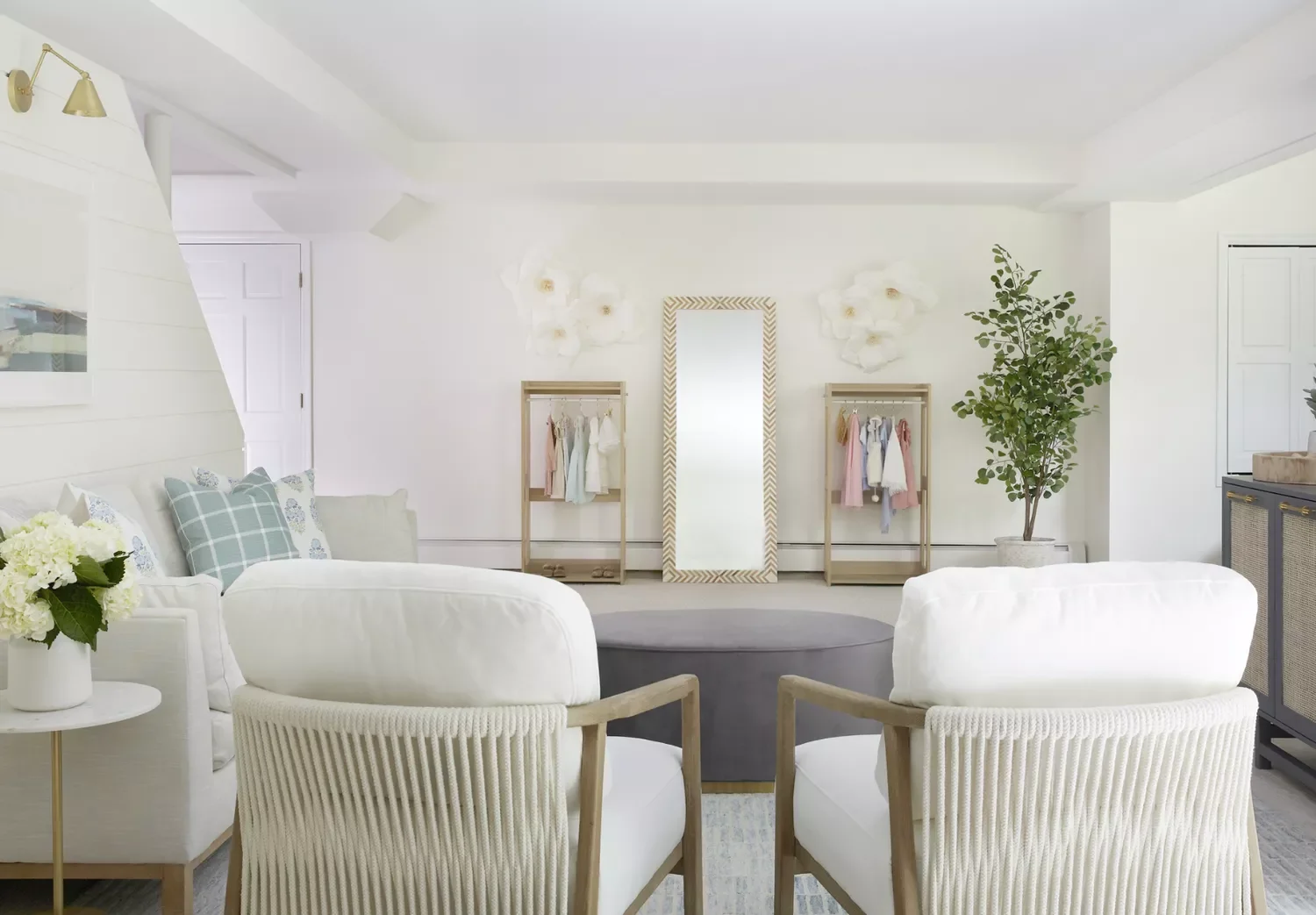 76 Brilliant Finished Basement Design Ideas That Actually Work Use a Light, Coastal Color Scheme