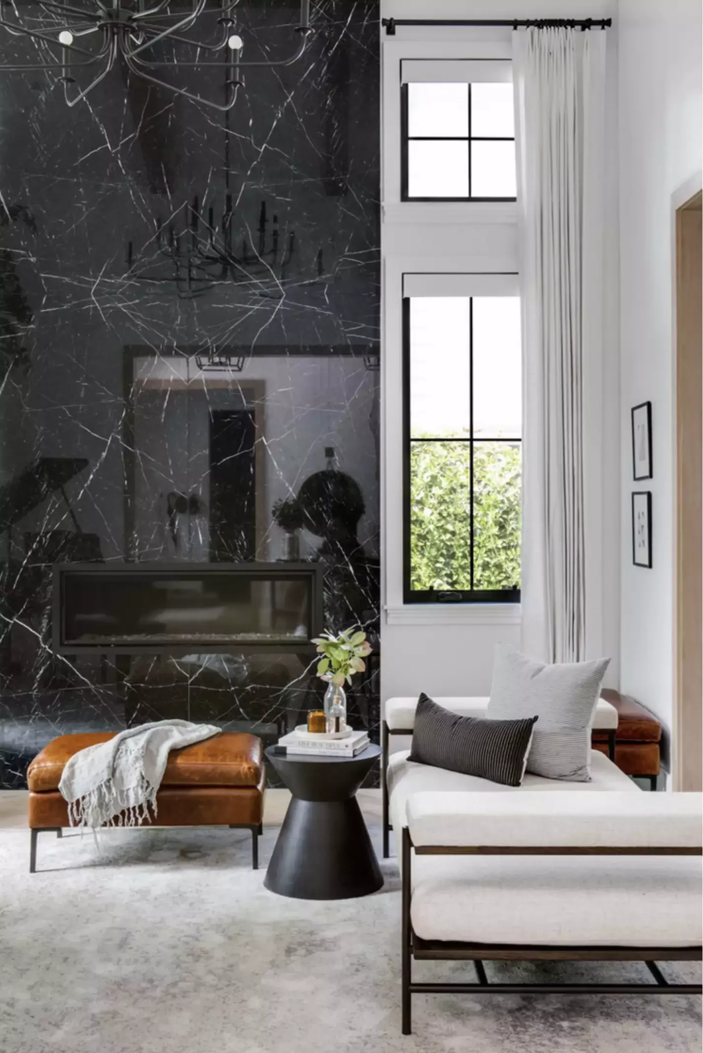 50 Contemporary Fireplace Designs That Will Transform Your Living Space 50 Use a Lustrous Stone Surface