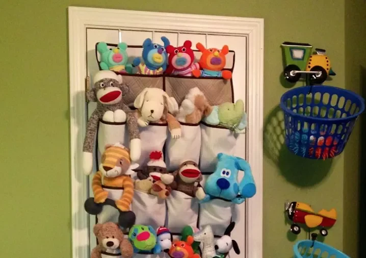 49 Brilliant Storage Solutions to Transform Every Room in Your Home Use a Shoe Organizer for Storing Stuffed Animals