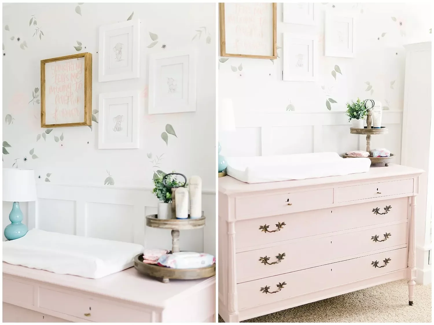 57 Stunning Baby Girl Nursery Ideas That'll Make Your Heart Melt Use an Antique Changing Table