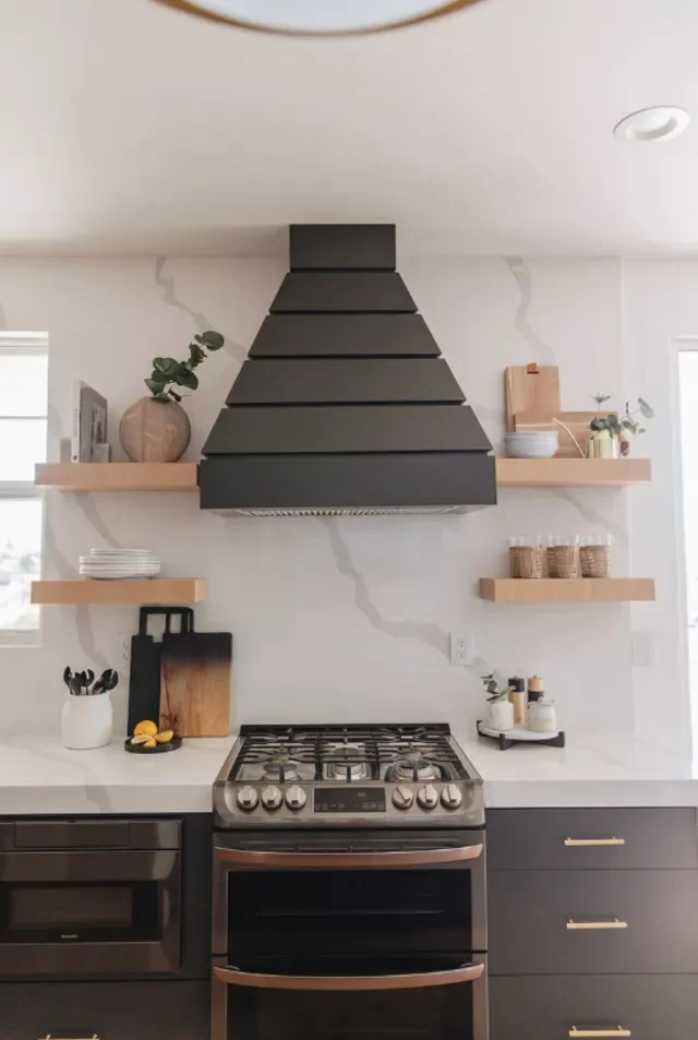 18 Stunning Black and Gold Kitchen Ideas That Transform Your Space Into a Sophisticated Haven 8 Using a Vent Hood to Add Color