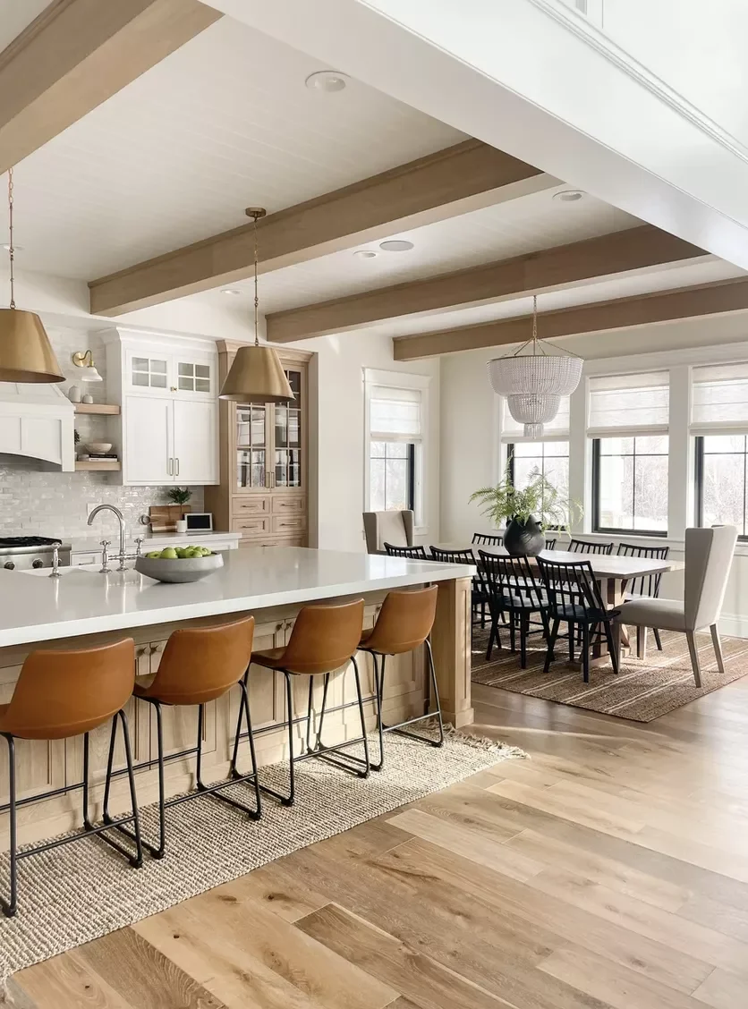 32 Modern Farmhouse Kitchen Ideas That'll Transform Your Cooking Space Vary Chair Styles in Modern Farmhouse Kitchen