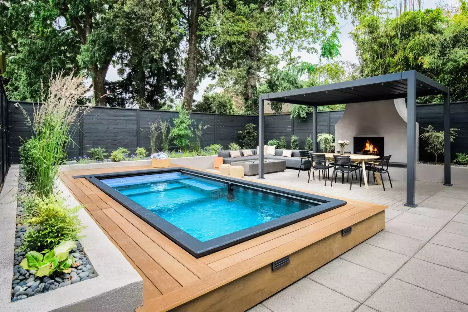 39 Contemporary Backyard Designs That Will Transform Your Outdoor Living Space 9 Vary Textures and Materials