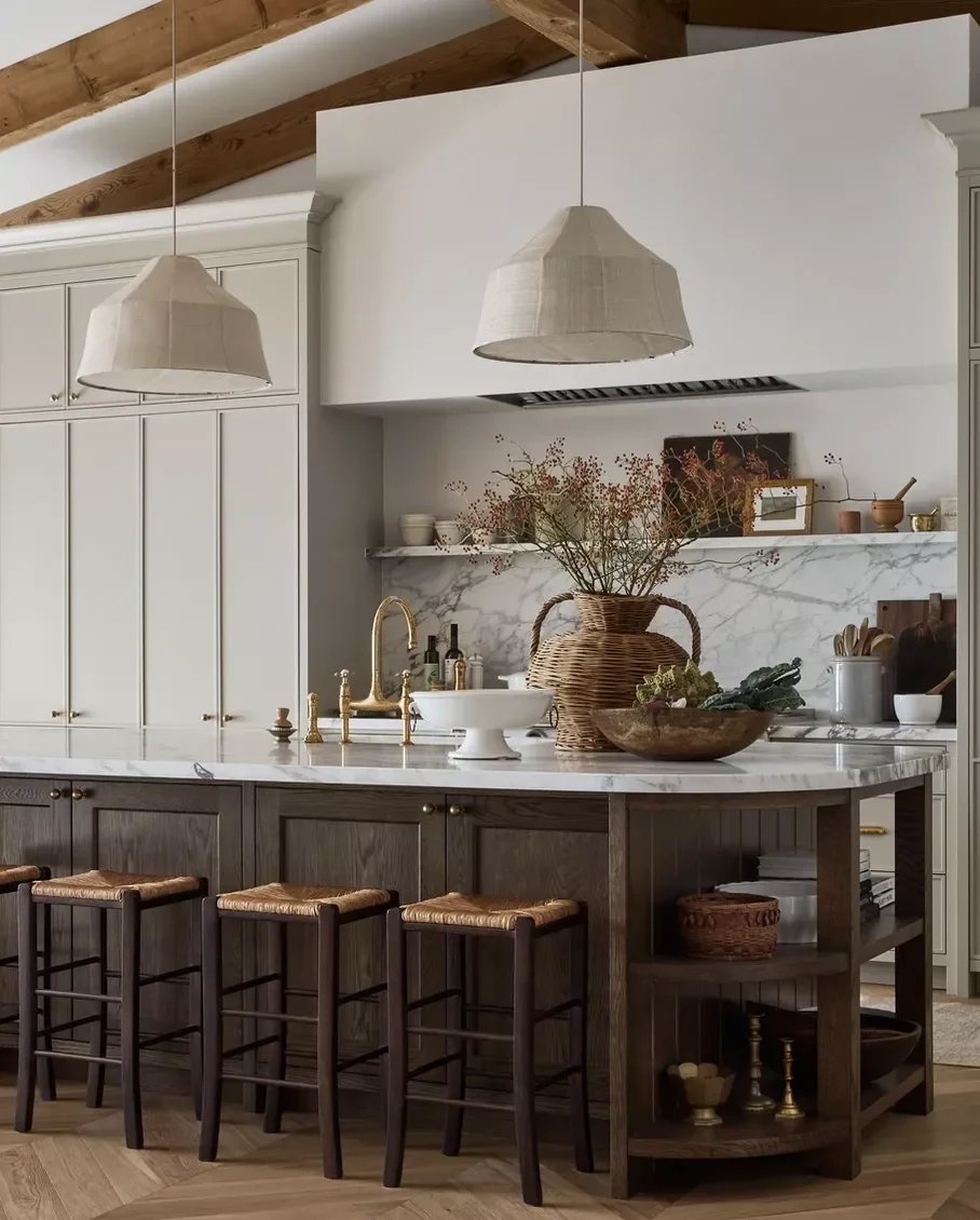 38 Stunning Kitchen Island Back Panel Ideas That Will Transform Your Space 29 Vary Wood Tones