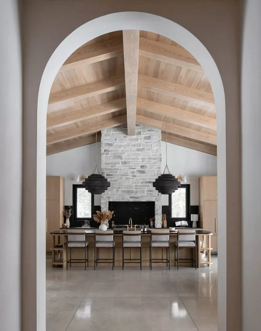 27 Stunning Vaulted Ceiling Ideas That Transform Kitchens Vaulted Exposed Wood Ceiling